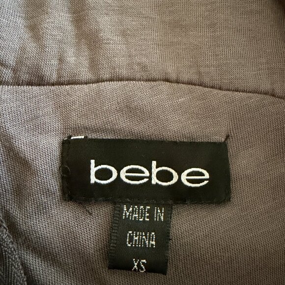 bebe Taupe Gray Faux Suede Ruched Bodycon Dress XS - Picture 6 of 6